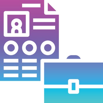 portfolio report resume business - solid gradient icon vector