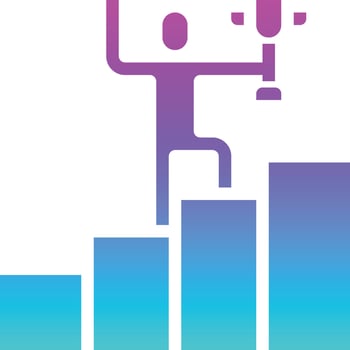 success creative win award trophy - solid gradient icon vector