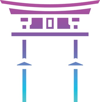 torii gate japan landmark temple gate - solid gradient icon vector