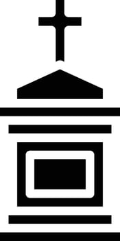 graveyard tomb tombstone dead halloween - solid icon vector