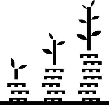interest money investment growth banking - solid icon vector