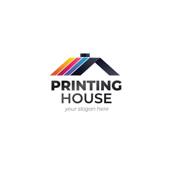 gradient printing house logo template design vector