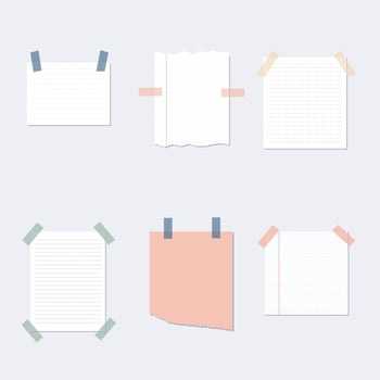 set of note papers vector