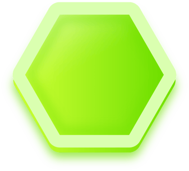 Polygon shape buttons in green colors. User interface element illustration. png