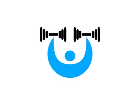 gym logo flat design vector illustration