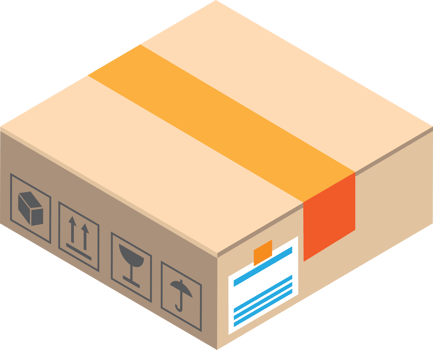 parcel box illustration in 3D isometric style png