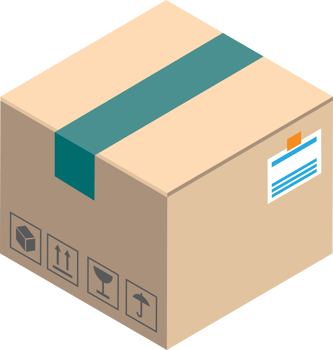 parcel box illustration in 3D isometric style png