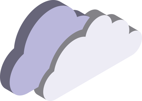 cloud illustration in 3D isometric style png