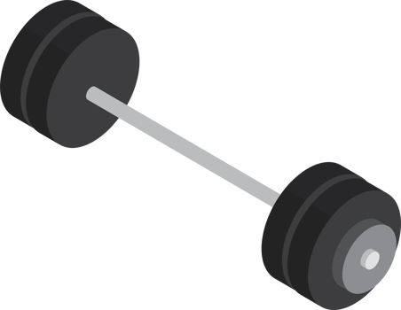 Weight lifting equipment illustration in 3D isometric style png