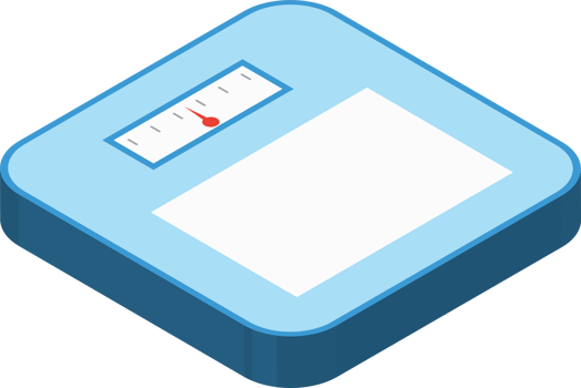 weighing scale illustration in 3D isometric style png
