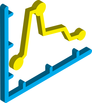 stock chart illustration in 3D isometric style png