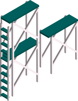 scaffolding illustration in 3D isometric style png