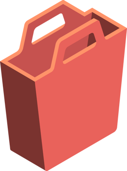 shopping bags illustration in 3D isometric style png