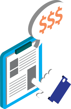 financial documents illustration in 3D isometric style png