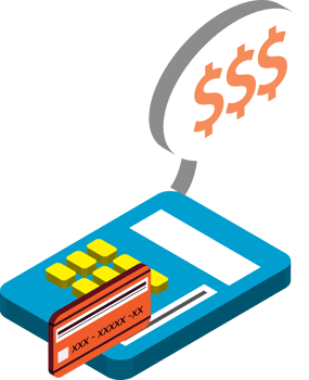 credit card and finance illustration in 3D isometric style png