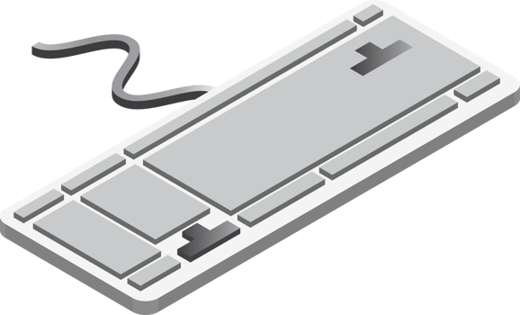 keyboard illustration in 3D isometric style png
