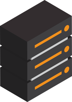 Servers and Storage illustration in 3D isometric style png