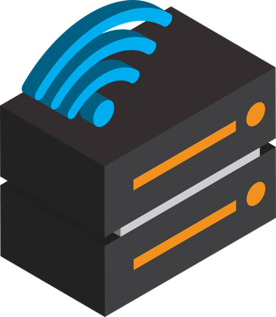 Servers and Storage illustration in 3D isometric style png