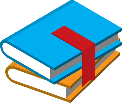 stack of books illustration in 3D isometric style png