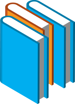 stack of books illustration in 3D isometric style png
