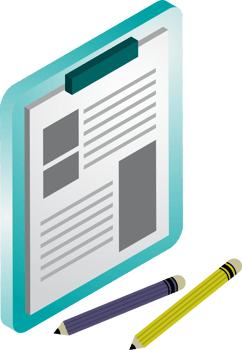 report illustration in 3D isometric style png
