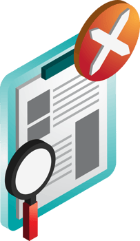 Reports and wrong marks illustration in 3D isometric style png