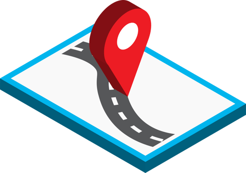 Location pins and maps illustration in 3D isometric style png