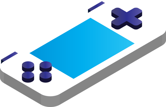 portable game device illustration in 3D isometric style png