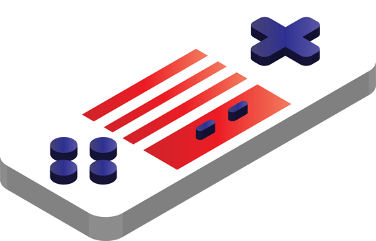 game controller device illustration in 3D isometric style png