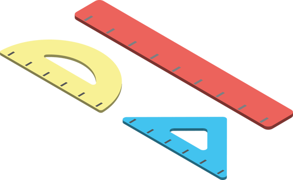 ruler illustration in 3D isometric style png