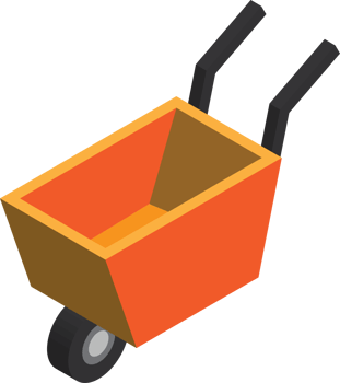 construction material trolley illustration in 3D isometric style png