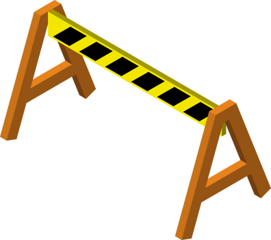 construction zone barrier illustration in 3D isometric style png