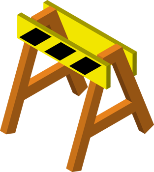 construction zone barrier illustration in 3D isometric style png