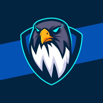 eagle hawk head mascot logo design with aggressive eye pose for sport hunter and gamer design vector