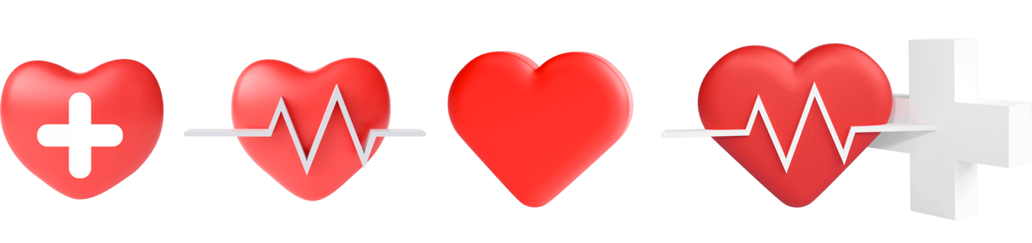 3D heart background, heartbeat, red heart rate. Medical concept, health check, blood pressure measurement, good health care, healthy pulse, medical pulsometer element. shape design png file