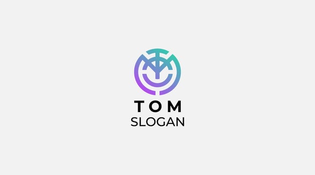 TOM Initial letter T logo design vector