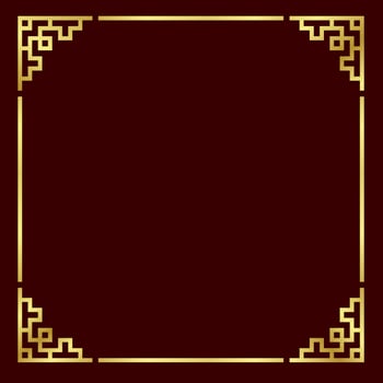 Chinese style border vector with gold color