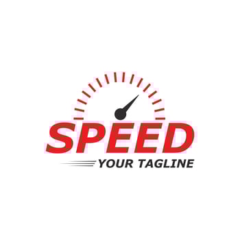 Speed logo faster template vector icon illustration