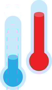 thermometer illustration in 3D isometric style vector