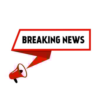 Breaking news. Breaking news badge with megaphone icon. Modern vector. vector