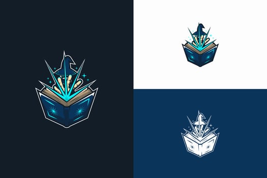 wizard esport logo mascot design vector