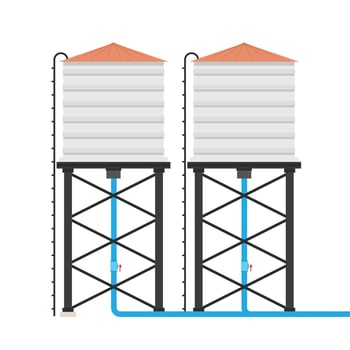 water tank vector. water tank on white background. vector