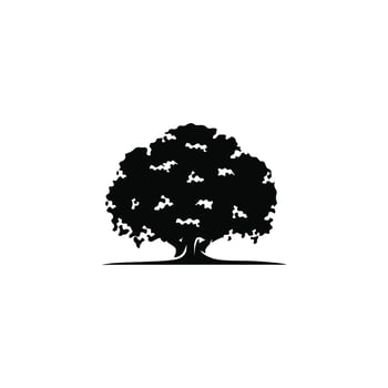 Oak tree simple flat icon vector
