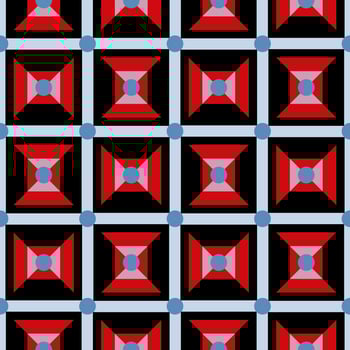 Red seamless geometric abstract background. Pattern with squares. vector
