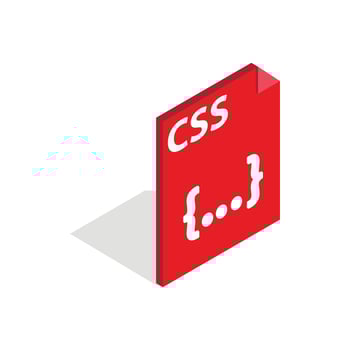 CSS file extension icon, isometric 3d style vector