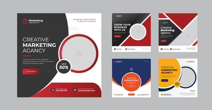 Business social media post banner flyer social media template vector