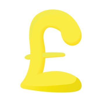 Sign pound sterling icon, cartoon style vector