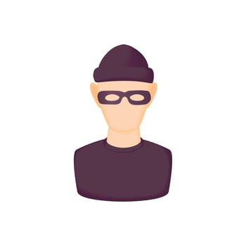 Bandit icon, cartoon style vector
