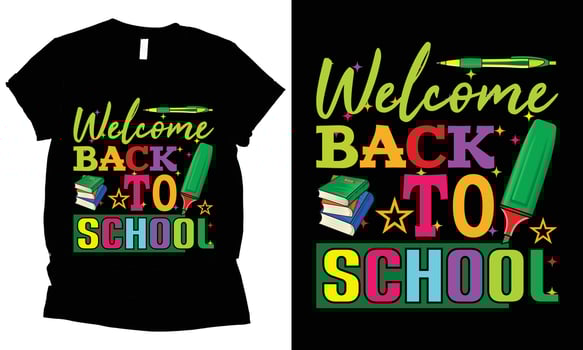 welcome back to school colorful vector t-shirt design.