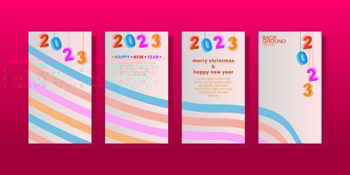 Set Happy new year 2023. Christmas Poster, banner, cover card, brochure, flyer, layout design, ect. vector